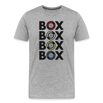 Box Box Box Box Grand Prix Tyres Compound Design - Men's Premium Organic T-Shirt - heather grey - Front - Damien (186cm)