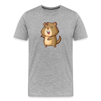 capybara dancing - T-shirt bio Premium Homme - gris chiné - Devant - Damien (186cm)