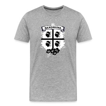 Sardinien - Männer Premium Bio T-Shirt - Grau meliert - Vorne - Damien (186cm)