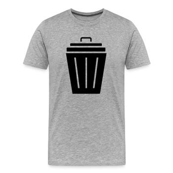Icône de la poubelle - T-shirt bio Premium Homme - gris chiné - Devant - Damien (186cm)
