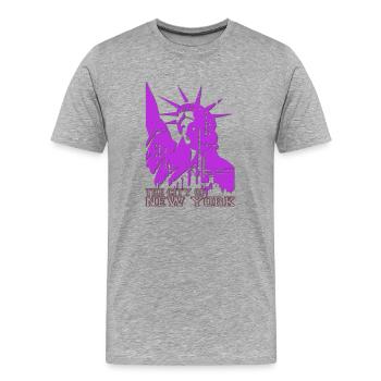The City Of New York - Men's Premium Organic T-Shirt - heather grey - Front - Damien (186cm)