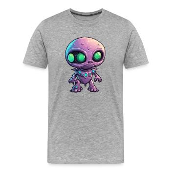 Alien / Außerirdisch / Ovni / Zone 51 / Tout / Mars - T-shirt bio Premium Homme - gris chiné - Devant - Damien (186cm)