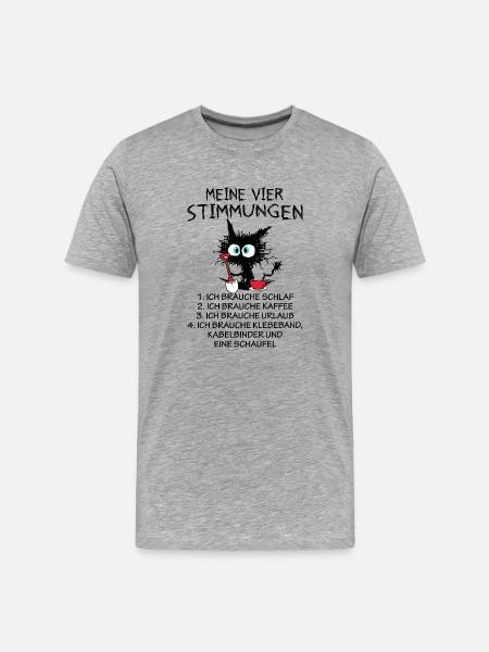 Meine Vier Stimmungen - Männer Premium Bio T-Shirt - Grau meliert