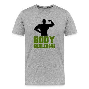 bodybuilding - Men's Premium Organic T-Shirt - heather grey - Front - Damien (186cm)