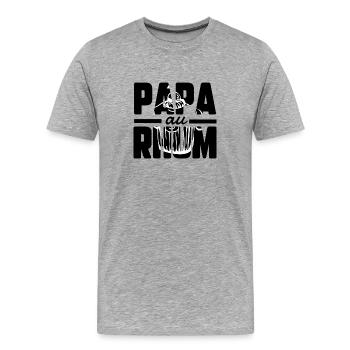 Papa au rhum - T-shirt bio Premium Homme - gris chiné - Devant - Damien (186cm)