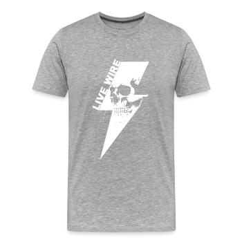 Live Draht Totenkopf Weiß - Männer Premium Bio T-Shirt - Grau meliert - Vorne - Damien (186cm)