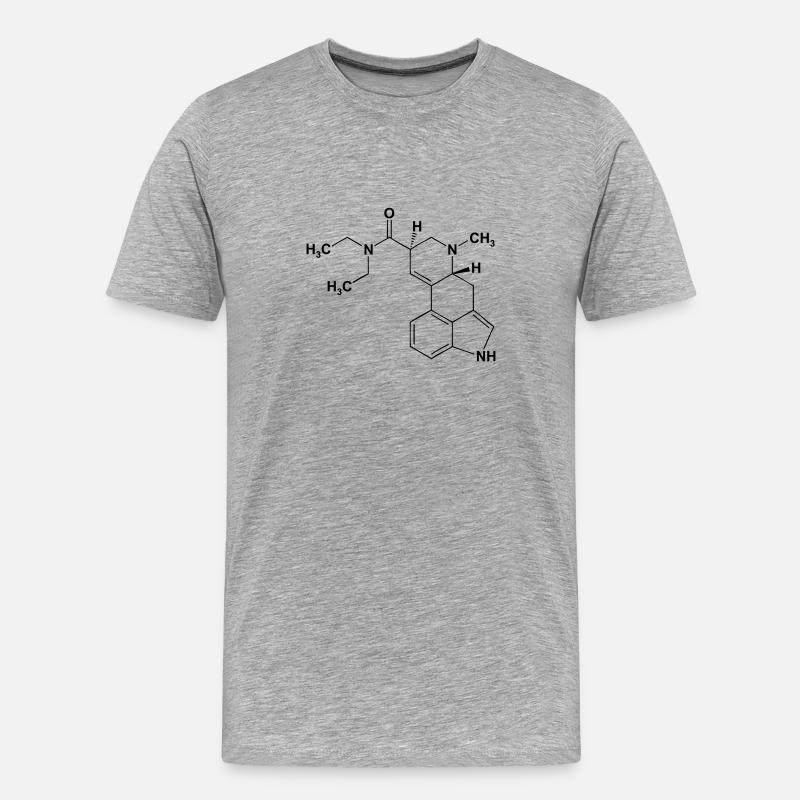 LSD Lysergsäurediethylamid Molekül - Männer Premium Bio T-Shirt - Grau meliert