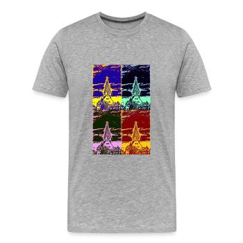 Die Kirche im Dorf - Männer Premium Bio T-Shirt - Grau meliert - Vorne - Damien (186cm)