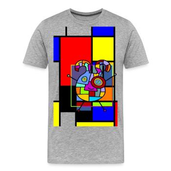 LOVE GEOMETRIC SHAPES - Männer Premium Bio T-Shirt - Grau meliert - Vorne - Damien (186cm)