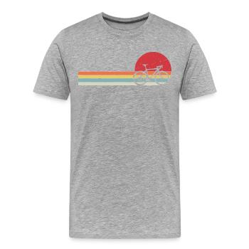 Retro Bike T-Shirt Radfahren Geschenk für Radfahrer - Männer Premium Bio T-Shirt - Grau meliert - Vorne - Damien (186cm)