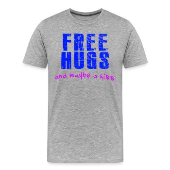 Free hugs - Männer Premium Bio T-Shirt - Grau meliert - Vorne - Damien (186cm)