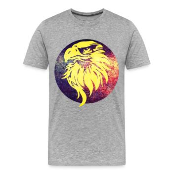 eagle head - Men's Premium Organic T-Shirt - heather grey - Front - Damien (186cm)