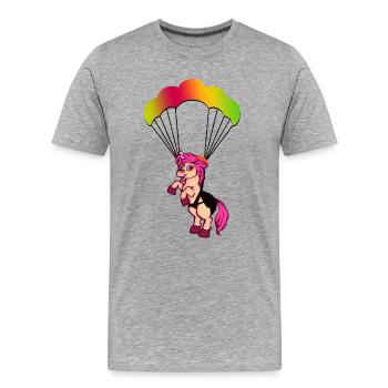 Voler en parapente - T-shirt bio Premium Homme - gris chiné - Devant - Damien (186cm)