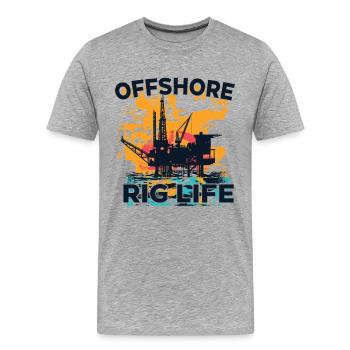 Offshore Rig Life - Männer Premium Bio T-Shirt - Grau meliert - Vorne - Damien (186cm)