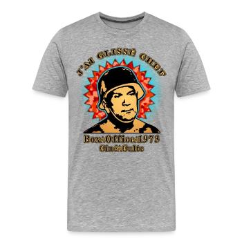 j'ai glissé chef - T-shirt bio Premium Homme - gris chiné - Devant - Damien (186cm)