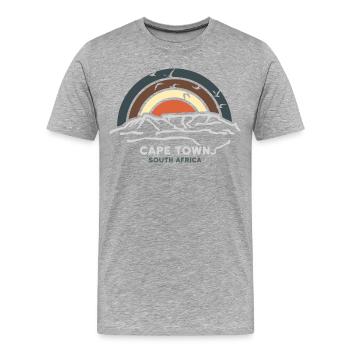 Cape Town Kapstadt Südafrika Table Mountain - Männer Premium Bio T-Shirt - Grau meliert - Vorne - Damien (186cm)