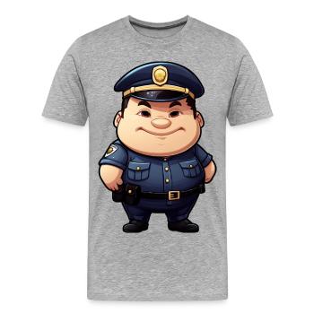 gros policier - T-shirt bio Premium Homme - gris chiné - Devant - Damien (186cm)