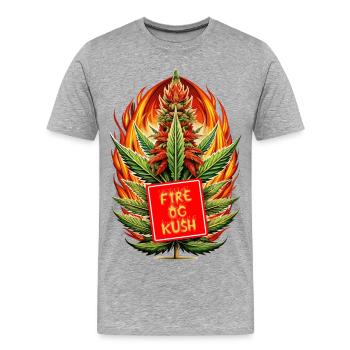 Feu Og Kush - T-shirt bio Premium Homme - gris chiné - Devant - Damien (186cm)