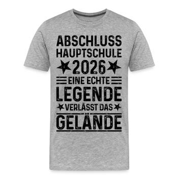 Diplôme du secondaire 2026 - T-shirt bio Premium Homme - gris chiné - Devant - Damien (186cm)