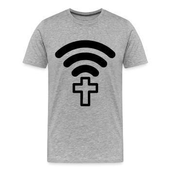 Connect Jésus Dieu Église Pèlerinage Pèlerinage - T-shirt bio Premium Homme - gris chiné - Devant - Damien (186cm)