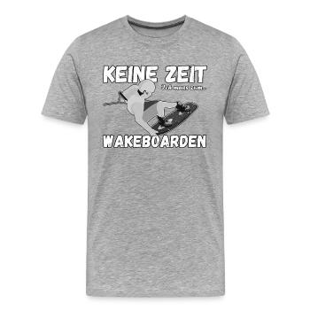 Ich muss zum Wakeboarden - Wakeboarder - Männer Premium Bio T-Shirt - Grau meliert - Vorne - Damien (186cm)