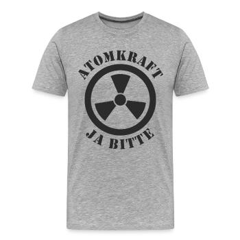 Atomkraft, Ja bitte - Männer Premium Bio T-Shirt - Grau meliert - Vorne - Damien (186cm)