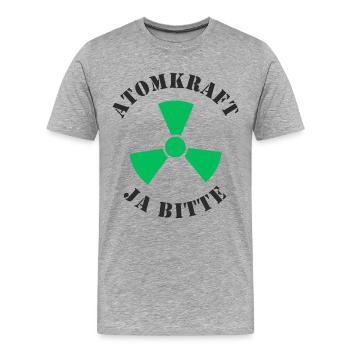 Atomkraft, Ja bitte - Männer Premium Bio T-Shirt - Grau meliert - Vorne - Damien (186cm)