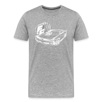 Fast and Furious Dodge Charger Zeichnung - Männer Premium Bio T-Shirt - Grau meliert - Vorne - Damien (186cm)