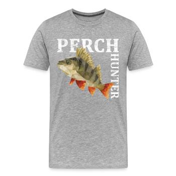 Barsch Angeln - Männer Premium Bio T-Shirt - Grau meliert - Vorne - Damien (186cm)