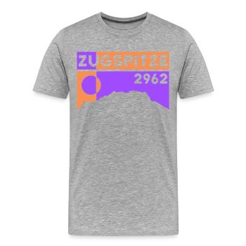 Zugspitze Höhe Wandern Wanderung Bahn Garmisch - Männer Premium Bio T-Shirt - Grau meliert - Vorne - Damien (186cm)