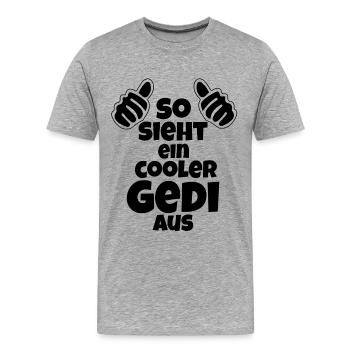 So sieht ein cooler Gedi aus Patenonkel Österreich - Männer Premium Bio T-Shirt - Grau meliert - Vorne - Damien (186cm)
