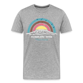 Kilimanjaro Kilimandscharo Tanzania Trekking - Männer Premium Bio T-Shirt - Grau meliert - Vorne - Damien (186cm)