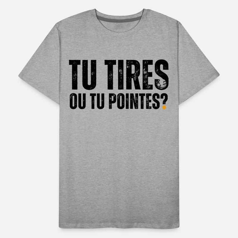 Schießen oder zeigen Sie? Humor Männer Premium Bio T-Shirt