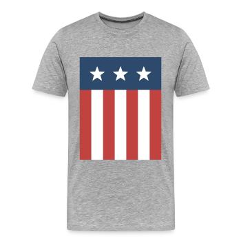 Stars and Stripes Flag - Men's Premium Organic T-Shirt - heather grey - Front - Damien (186cm)