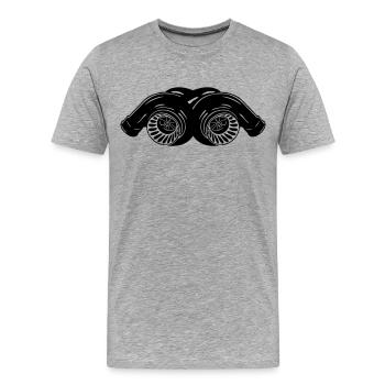 BiTURBO - Männer Premium Bio T-Shirt - Grau meliert - Vorne - Damien (186cm)