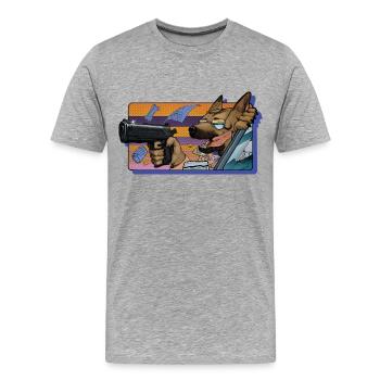 Gun Dog - sans inscription - T-shirt bio Premium Homme - gris chiné - Devant - Damien (186cm)