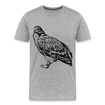 Falken Vogel Vögel - Männer Premium Bio T-Shirt - Grau meliert - Vorne - Damien (186cm)