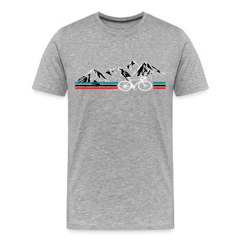 Road bike cycling retro - Men's Premium Organic T-Shirt - heather grey - Front - Damien (186cm)
