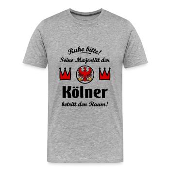 Der König aus Köln - Männer Premium Bio T-Shirt - Grau meliert - Vorne - Damien (186cm)