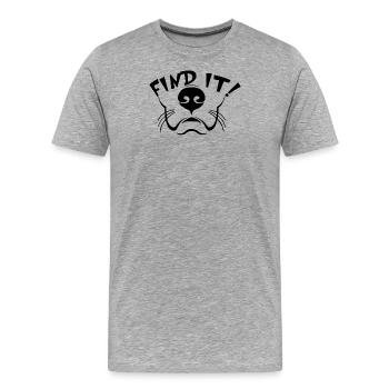 TShirt Aufdruck FIND IT - Männer Premium Bio T-Shirt - Grau meliert - Vorne - Damien (186cm)