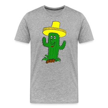 cactus - Men's Premium Organic T-Shirt - heather grey - Front - Damien (186cm)