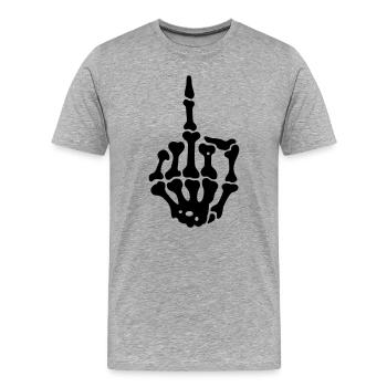 middlefinger Mittelfinger - Männer Premium Bio T-Shirt - Grau meliert - Vorne - Damien (186cm)