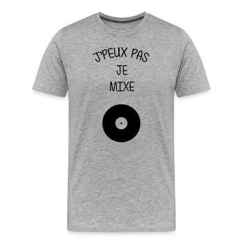 Mixer / DJ / Musique / Electro / Techno / Mix - T-shirt bio Premium Homme - gris chiné - Devant - Damien (186cm)