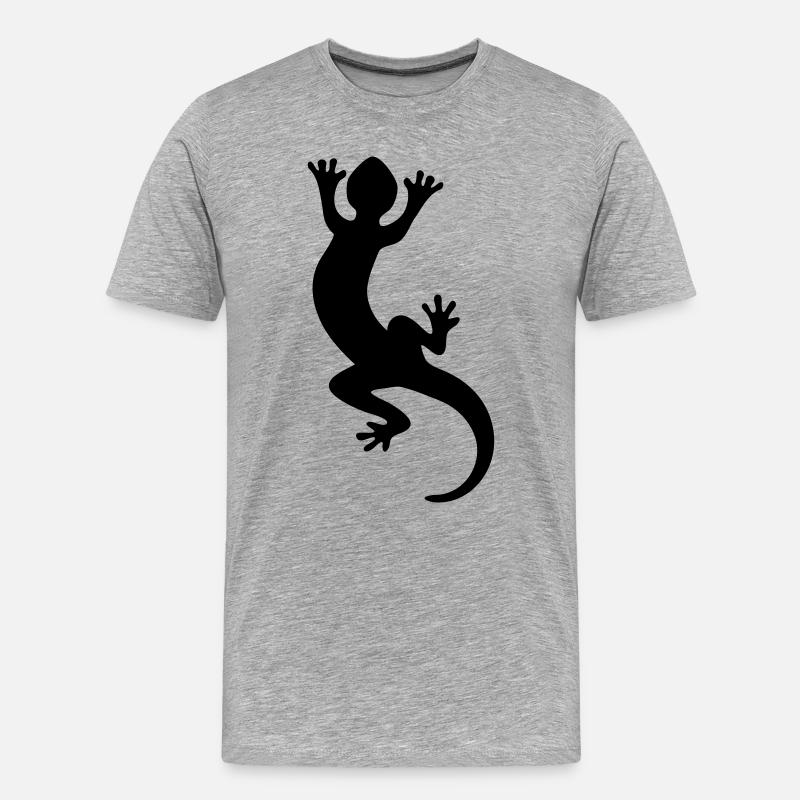 Eidechse / Echse / Lizard / Gecko - Männer Premium Bio T-Shirt - Grau meliert