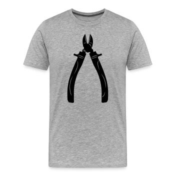 Pinces de coupe - T-shirt bio Premium Homme - gris chiné - Devant - Damien (186cm)