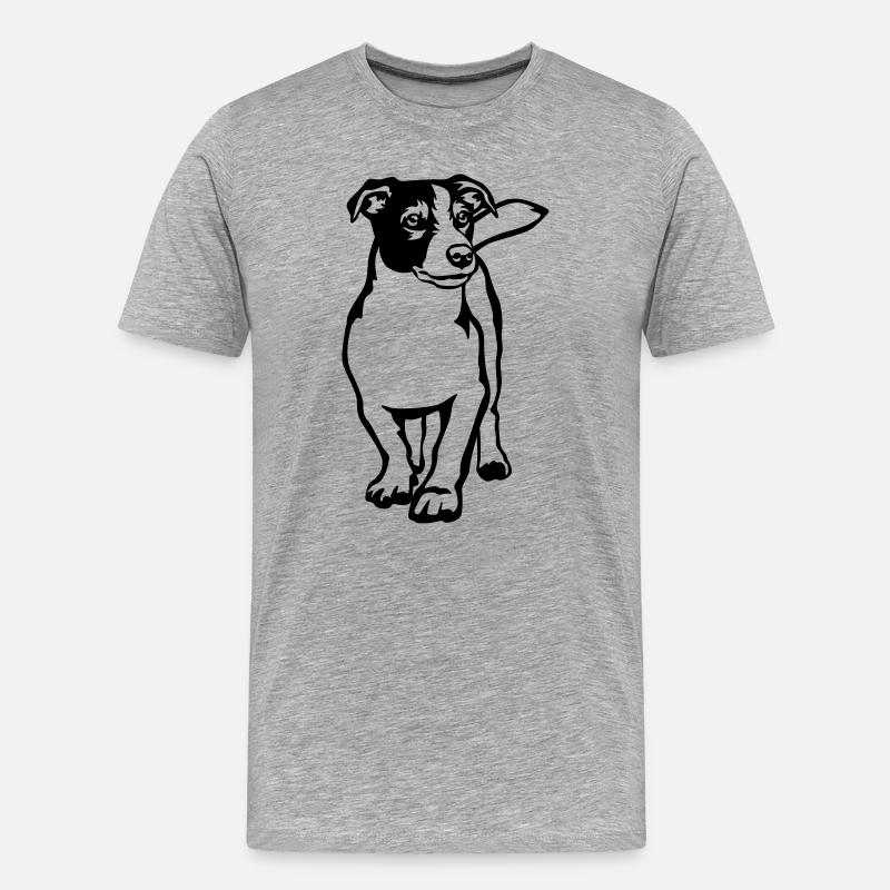 Jack Russell Terrier - Männer Premium Bio T-Shirt - Grau meliert