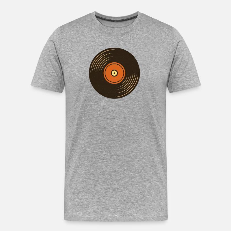 Retro Turntable Design - Men's Premium Organic T-Shirt - heather grey