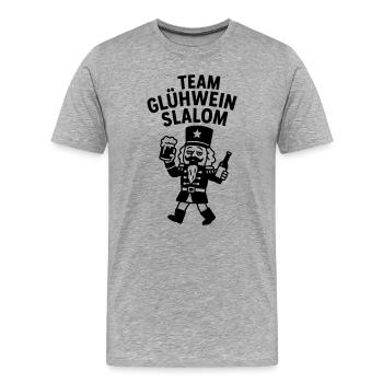 Équipe de vin chaud slalom casse-noisette drôle - T-shirt bio Premium Homme - gris chiné - Devant - Damien (186cm)