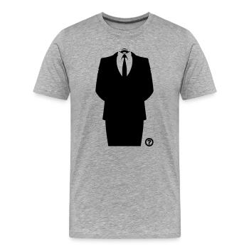 Anon Anzug Hacker Maske Shirt - Männer Premium Bio T-Shirt - Grau meliert - Vorne - Damien (186cm)