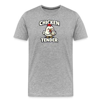 Chicken Tender - Men's Premium Organic T-Shirt - heather grey - Front - Damien (186cm)